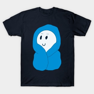 Guy in a Blue Blanket T-Shirt